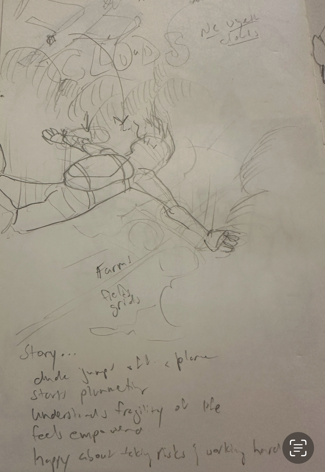 another view of the skydiver falling